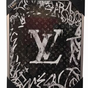 Crystal Luxe Louis Vuitton Monogram Graffiti Framed Vinyl Canvas Wall Decor